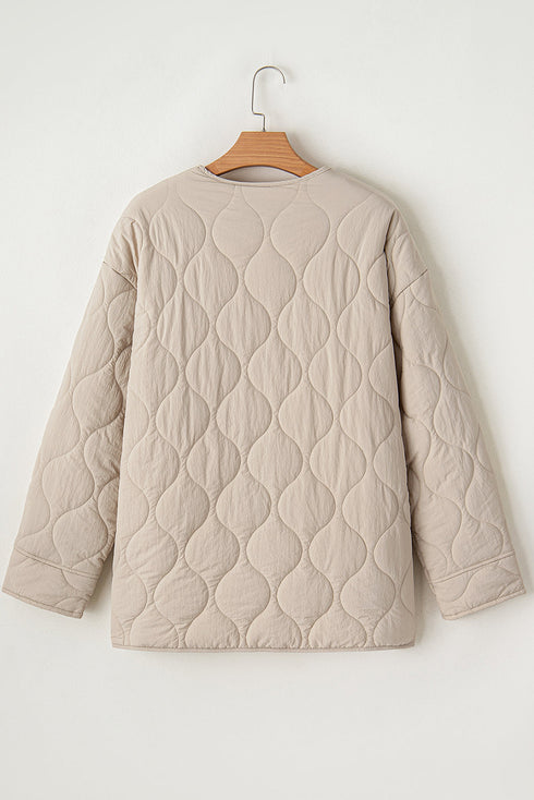 Snap Button Quilted Puffer Jacket